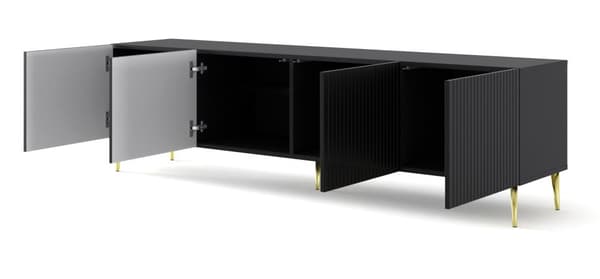 FURNLUX TV-BÄNK RAVENNA B SVART & GULD 200CM