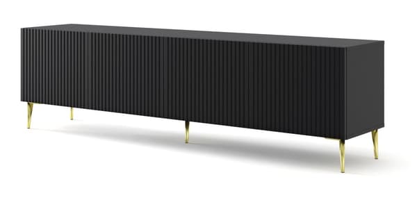 FURNLUX TV-BÄNK RAVENNA B SVART & GULD 200CM