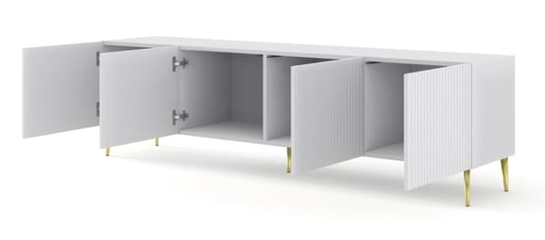 FURNLUX TV-BÄNK RAVENNA B VIT & GULD 200CM