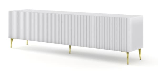 FURNLUX TV-BÄNK RAVENNA B VIT & GULD 200CM
