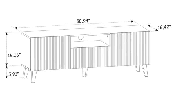 FURNLUX TV-TELINE RAVENNA P MUSTA & BEIGE & KULTA 150CM