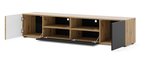 FURNLUX TV-BÄNK AURIS EK LJUS & SVART 200CM