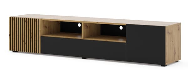 FURNLUX TV-BÄNK AURIS EK LJUS & SVART 200CM
