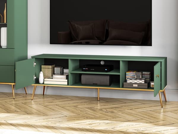 FURNLUX TV-BÄNK FORT GRÖN & GULD 160CM
