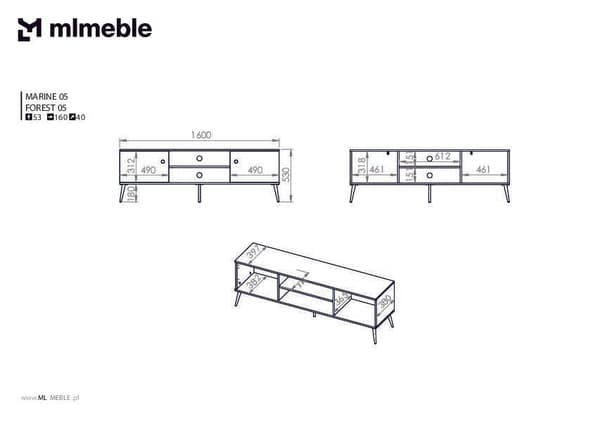 FURNLUX TV-BÄNK FORT GRÖN & GULD 160CM