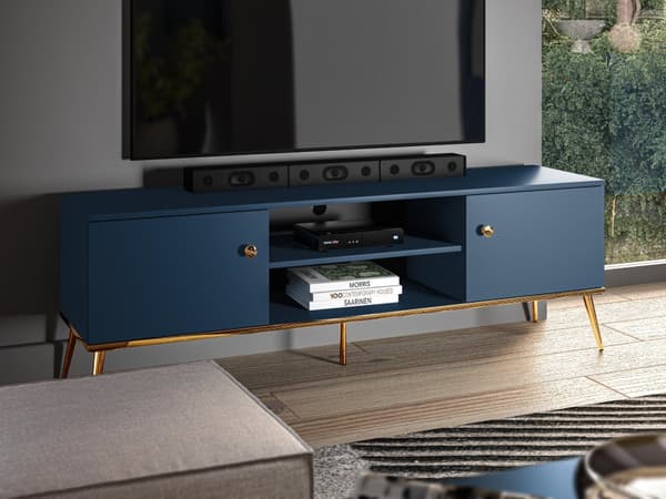 FURNLUX TV-TELINE MERELLINEN SININEN & KULTA 160CM