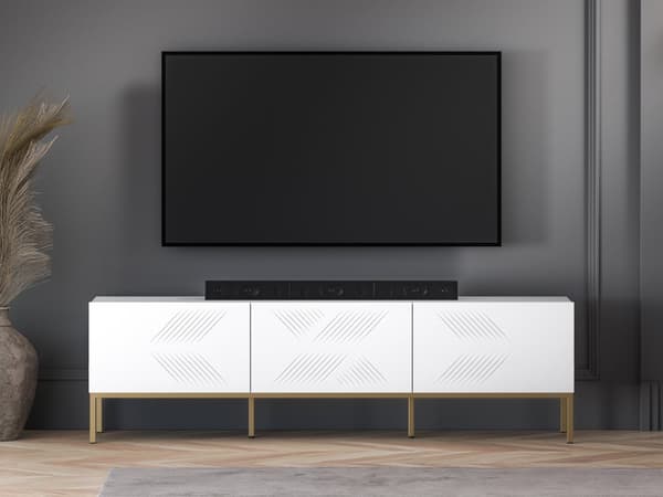FURNLUX TV-TELINE CLEARING VALKOINEN & KULTA 170CM