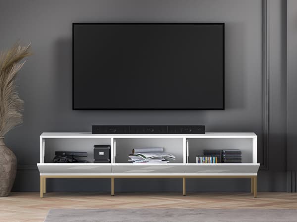 FURNLUX TV-TELINE CLEARING VALKOINEN & KULTA 170CM