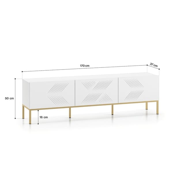 FURNLUX TV-TELINE CLEARING VALKOINEN & KULTA 170CM