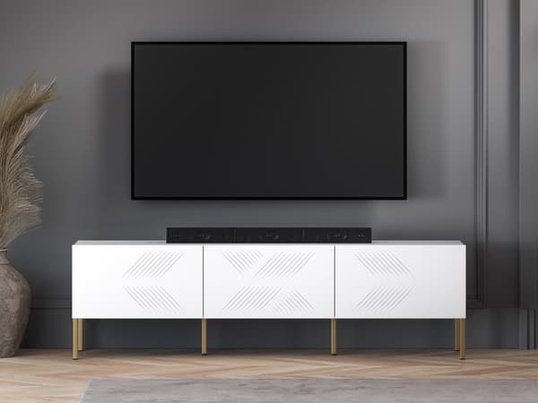 FURNLUX TV-BORD CLEARING VIT & GULD 170CM