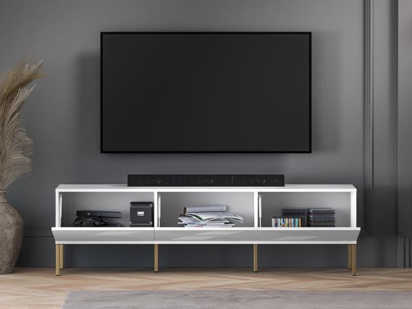 FURNLUX TV-BORD CLEARING VIT & GULD 170CM