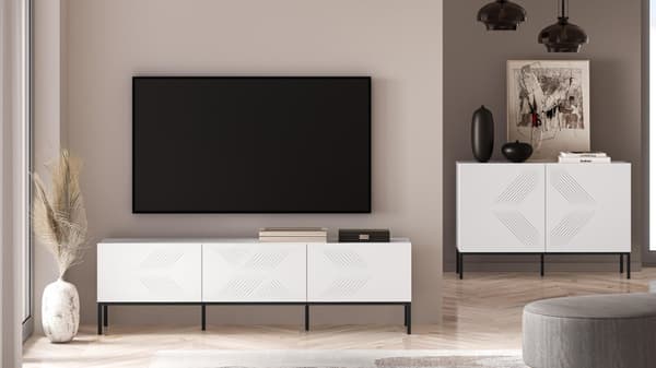FURNLUX TV-TELINE CLEARING VALKOINEN & MUSTA 170CM