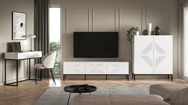 FURNLUX TV-TELINE CLEARING VALKOINEN & MUSTA 170CM