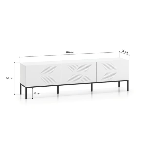 FURNLUX TV-TELINE CLEARING VALKOINEN & MUSTA 170CM