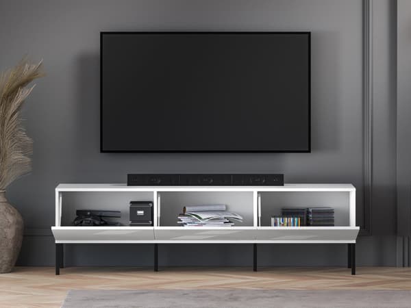 FURNLUX TV-BORD CLEARING HVID & SORT 170 CM