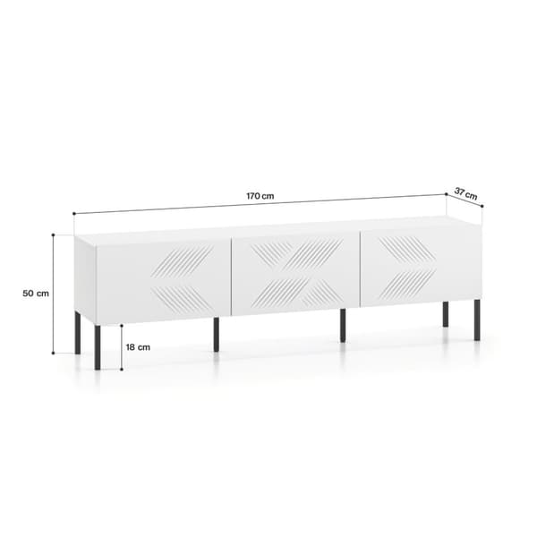 FURNLUX TV-BORD CLEARING HVID & SORT 170 CM