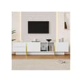 Miniatyrbild 2 av 6: TV-möbel för att förvara TV-apparater upp till 80 tum. TV-möbel för vardagsrummet 190*35*45,5 cm (vit)