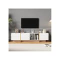 Miniatyrbild 1 av 6: TV-möbel för att förvara TV-apparater upp till 80 tum. TV-möbel för vardagsrummet 190*35*45,5 cm (vit)