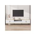 Miniatyrbild 4 av 6: Modern låg TV-möbel, marmorerad yta, TV-panel, TV-byrå, 200 x 40 x 46 cm