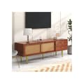 Miniatyrbild 1 av 6: Elegant TV-möbel, 2 lådor, 2 skjutdörrar i rotting, 4 förvaringsutrymmen, 160*40*60 cm.