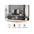Miniatyrbild 5 av 6: Luxe TV-möbel 160 cm för TV 70" - grå, marmorplatta, kabelhantering, låda med push-to-open-funktion