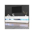 Miniatyrbild 3 av 6: Modernt vit blank TV-möbel, 160x39x45 cm, med LED-belysning, 2 dörrar, 1 låda