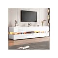 Miniatyrbild 2 av 6: Modernt vit blank TV-möbel, 160x39x45 cm, med LED-belysning, 2 dörrar, 1 låda