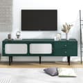Miniatyrbild 1 av 6: Elegant TV-möbel, 2 lådor, 2 skjutdörrar i rotting, 4 fack med justerbara hyllor
