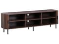 Miniatyrbilde 6 av 11: TV-stativ Mørkebrunt Svart Ben MDF Metall TV opptil 70ʺ Retro Skyveskap Kabelhåndtering Stue
