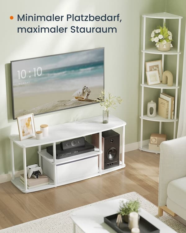 Rootz TV -kabinet - White - Wisipboard Storage - Understøtter 50 "TVS - 110x35x46cm