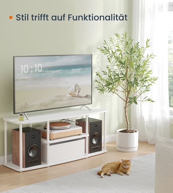Rootz TV -kabinet - White - Wisipboard Storage - Understøtter 50 "TVS - 110x35x46cm