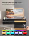 Miniatyrbild 5 av 6: Rootz TV Lowboard Hanging Unit - Black - Floating TV Stand - MDF & Hard Glass - Space Saving Design - 147cm x 35 cm x 30cm