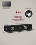 Miniatyrbillede 6 af 6: Rootz TV Lowboard Hanging - TV Stand - Media Console - Rumbesparende design - 178 cm x 35 cm x 30 cm - Ebony Black