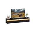 Miniatyrbillede 1 af 6: Rootz TV Lowboard Hanging - TV Stand - Media Console - Rumbesparende design - 178 cm x 35 cm x 30 cm - Ebony Black