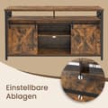 Miniatyrbillede 5 af 6: Rootz TV Cabinet Vintage Country Style - Media Console - Retro TV Stand - Chipboard & Steel - 40 cm x 147 cm x 76 cm