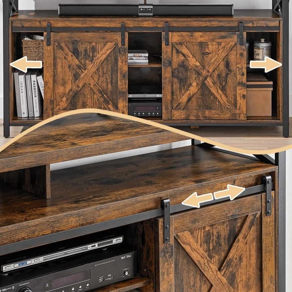 Rootz TV Cabinet Vintage Country Style - Media Console - Retro TV Stand - Chipboard & Steel - 40 cm x 147 cm x 76 cm