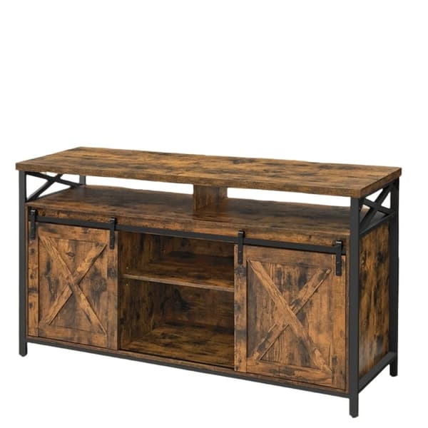 Rootz TV Cabinet Vintage Country Style - Media Console - Retro TV Stand - Chipboard & Steel - 40 cm x 147 cm x 76 cm
