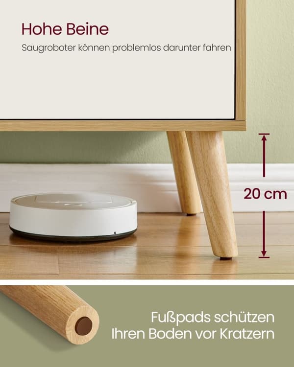 Rootz TV -kabinet - Mediekonsol - Underholdningsstand - Brown & White - Stor opbevaring - 120 cm x 40 cm x 49 cm
