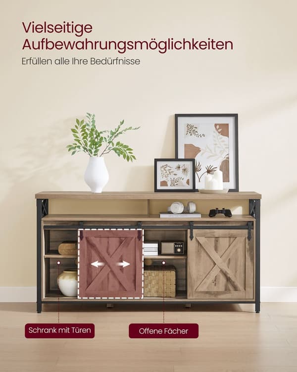 Rootz TV -kabinet - Stand - Media Console - Robust stål - 40 x 147 x 76 cm - Op til 65 "TVS - Brown Black