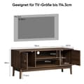 Miniatyrbillede 4 af 11: 110 cm TV-skab, Mid-Century Modern til 32-45 tommer TV, mediemøbler med opbevaring til stue og soveværelse, valnød