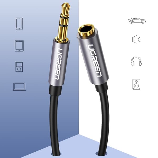 Ugreen AUX 3,5 mm mini jack extensionssladd Kabel 1m Silver