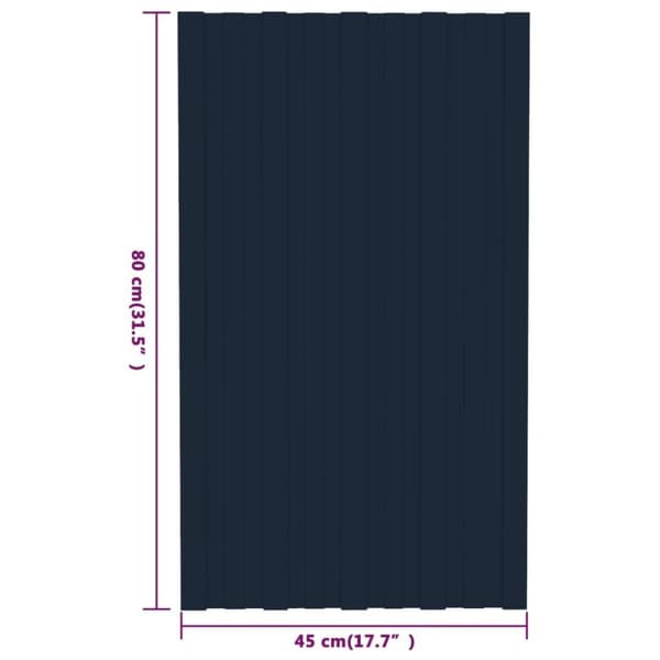 vidaXL tagplader 36 stk. 80x45 cm galvaniseret stål antracitgrå