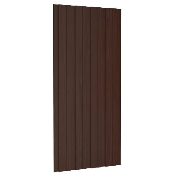 vidaXL Takprofiler 12 st galvaniserat stål brun 100x45 cm