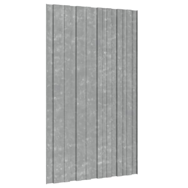 vidaXL Takprofiler 36 st galvaniserat stål silver 80x45 cm