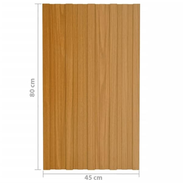 vidaXL tagplader 36 stk. 80x45 cm galvaniseret stål lyst træ