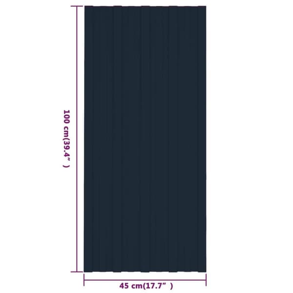 vidaXL tagplader 12 stk. 100x45 cm galvaniseret stål antracitgrå