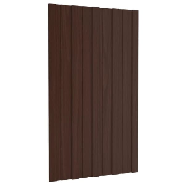 vidaXL tagplader 12 stk. 80x45 cm galvaniseret stål brun