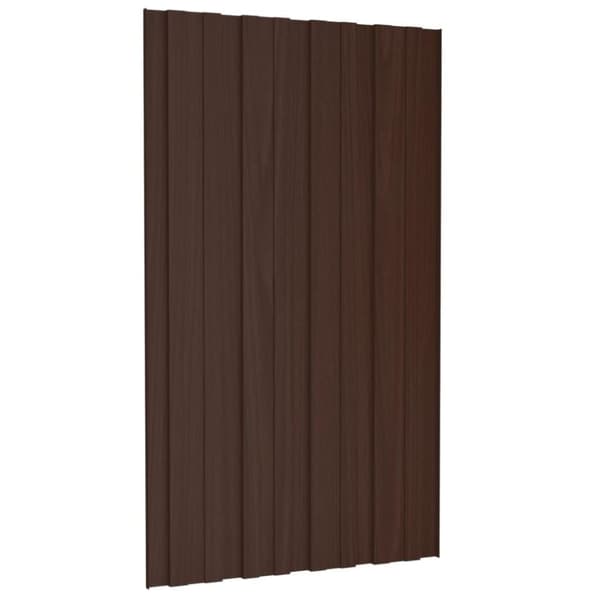 vidaXL tagplader 12 stk. 80x45 cm galvaniseret stål brun