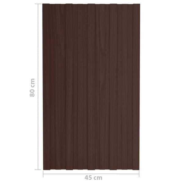vidaXL Takplater 36 stk brun 80x45 cm galvanisert stål