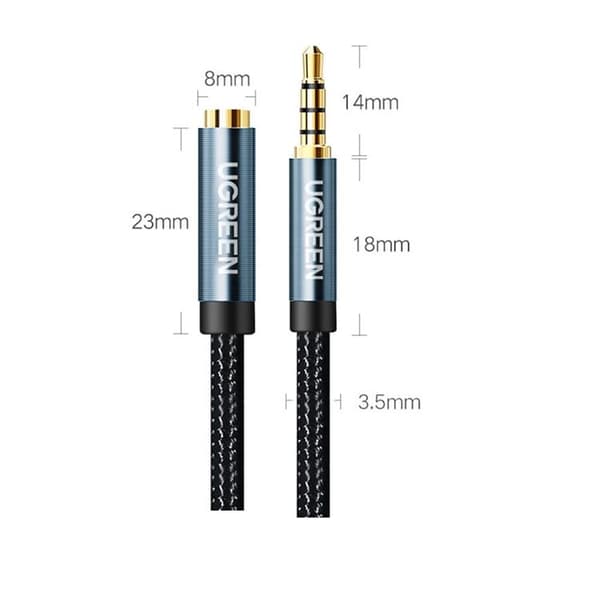 Ugreen Adapter Kabel Extension AUX Minijack 3.5 mm 0.5m - Blå